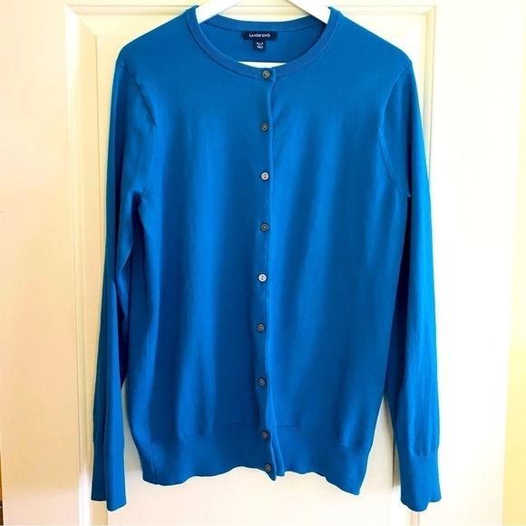 Lands End cardigan in Teal size SMALL 6-8 TALL - Picture 1 of 6